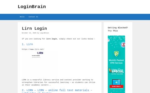 lirn login - LoginBrain
