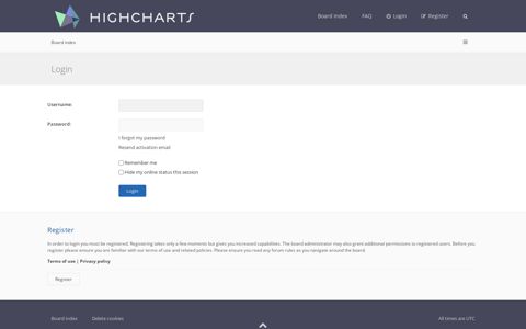 User Control Panel - Login - Highcharts official support forum