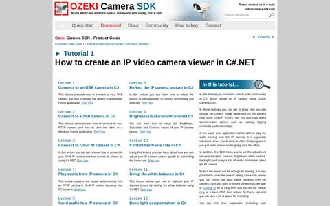 IP video camera viewer in C - C# Camera SDK