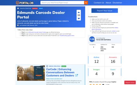 Edmunds Carcode Dealer Portal