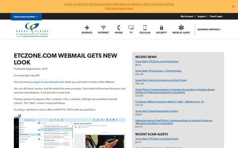 etczone.com Webmail Gets New Look - Great Plains ...