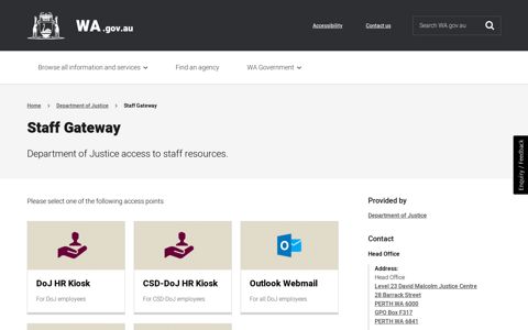 Staff Gateway - Government of Western Australia