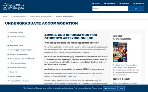 University of Glasgow - Undergraduate accommodation