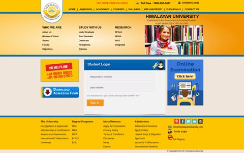 student login - Himalayan University