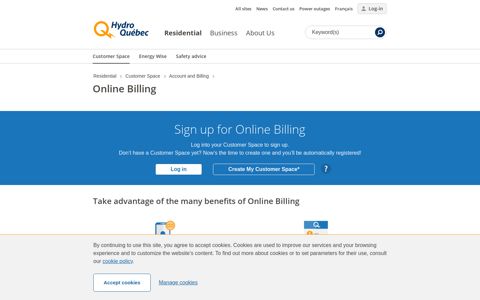 Sign up for Online Billing - Hydro-Québec