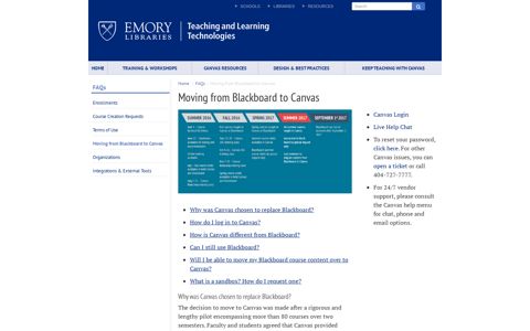 Moving from Blackboard to Canvas - Emory University