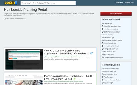 Humberside Planning Portal - Loginii.com