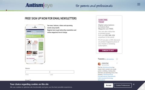 FREE! SIGN UP NOW FOR EMAIL NEWSLETTERS - Autism Eye