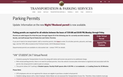 Parking Permits | Transportation & Parking Services - FSU ...