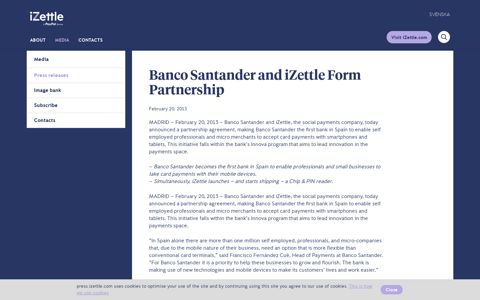 Banco Santander and iZettle Form Partnership – iZettle Press