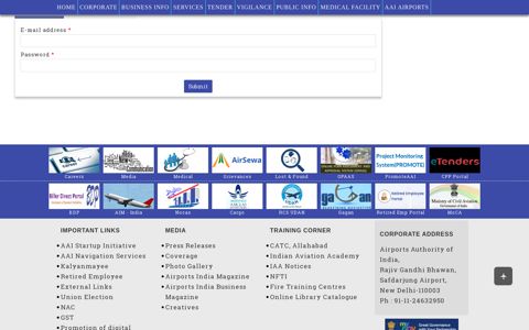 Vendor Register/Login | AIRPORTS AUTHORITY OF INDIA