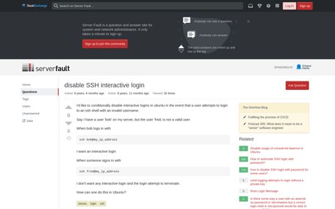 disable SSH interactive login - Server Fault
