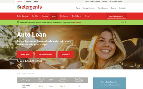 Auto Loan | Elements Financial