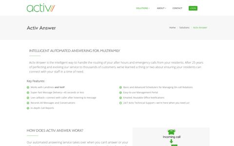 Automated after-hours answering service for ... - Activ Answer