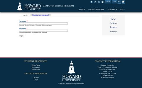 Login | Howard University - Computer Science