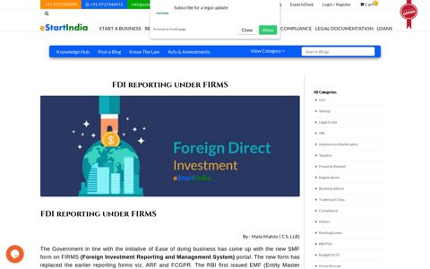 FDI reporting under FIRMS - eStartIndia