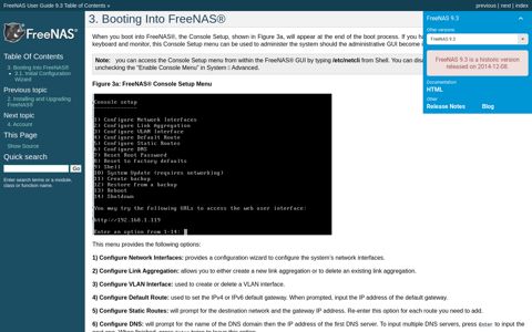 3. Booting Into FreeNAS® — FreeNAS User Guide 9.3 Table ...
