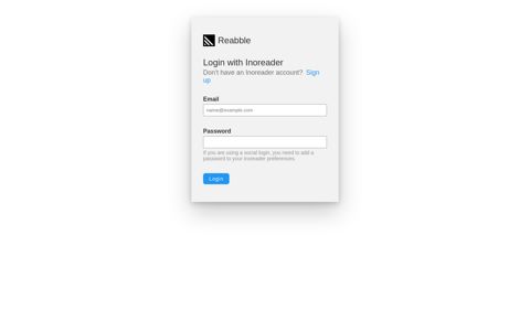 Login with Inoreader - Reabble