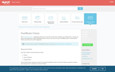 FreshBooks Classic - Wufoo Help Center