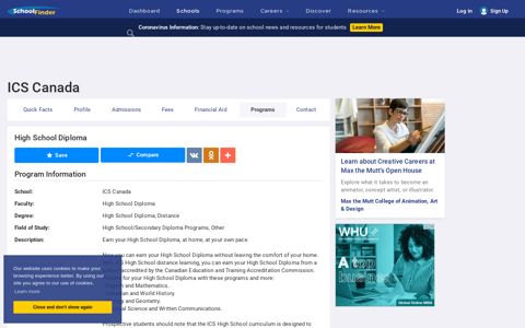 High School Diploma - ICS Canada - SchoolFinder.com!