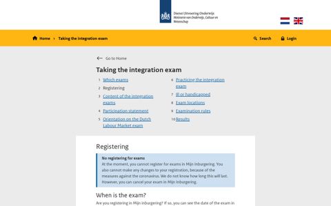 Integration exam: Registering - DUO Inburgeren