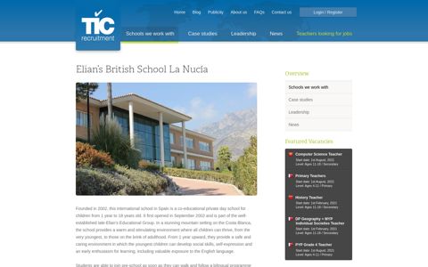 Elian's British School La Nucía - TIC Recruitment