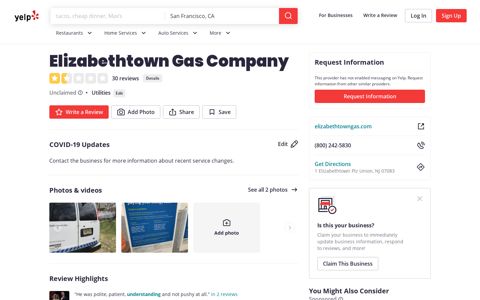 Elizabethtown Gas Company - 30 Reviews - Utilities - 1 ... - Yelp