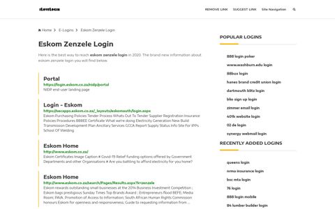 Eskom Zenzele Login ❤️ One Click Access