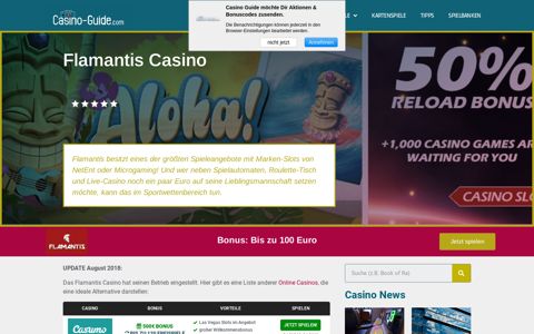 ⇒ Flamantis Casino - Infos und Bonuscode zum Online Casino