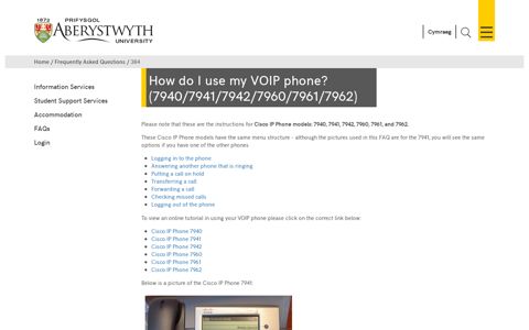 How do I use my VOIP phone? (7940/7941/7942/7960/7961 ...