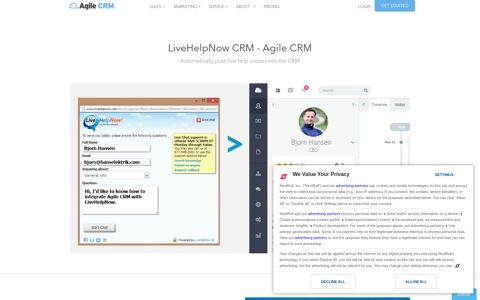 LiveHelpNow Integration - Agile CRM