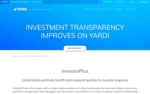 Investor CRM Software – InvestorPlus – Yardi Systems Inc.