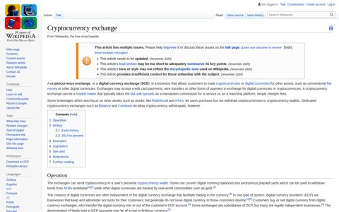 Cryptocurrency exchange - Wikipedia