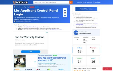 Lbs Applicant Control Panel Login - Portal-DB.live