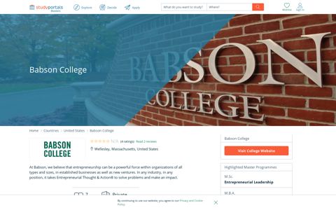 Babson College - Masters Portal