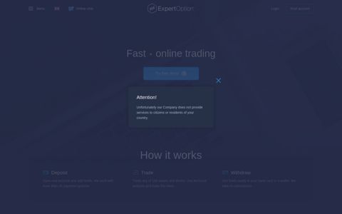 ExpertOption® Fast Online Trading