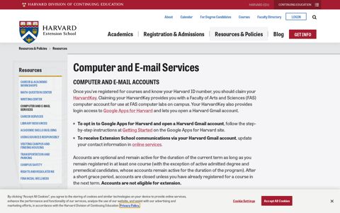 Computer and E-mail Services | Harvard Extension School