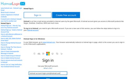 Hotmail Sign in - www.hotmail.com - Hotmail Login Email