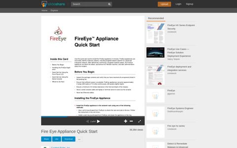 Fire Eye Appliance Quick Start - SlideShare