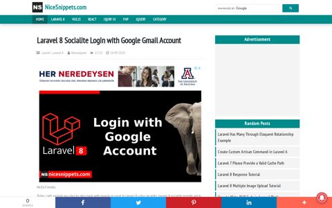 Laravel 8 Socialite Login with Google Gmail Account
