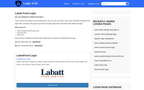 labatt food login - Official Login Page [100% Verified] - Login 4 All