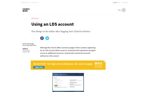 Using an LDS account - Church News