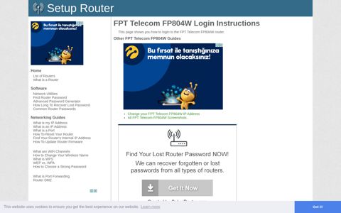 How to Login to the FPT Telecom FP804W - SetupRouter