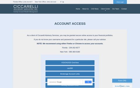 Client Login - Ciccarelli Advisory Services
