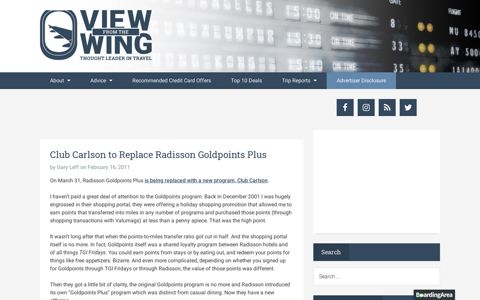 Club Carlson to Replace Radisson Goldpoints Plus - View ...