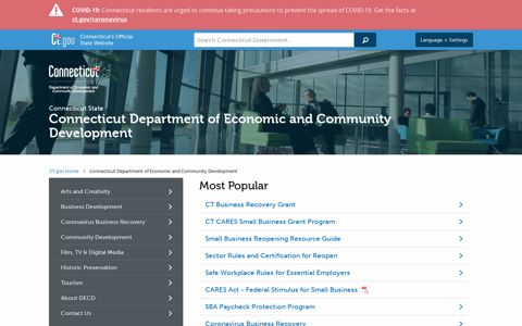Department of Economic Community Development - CT.gov