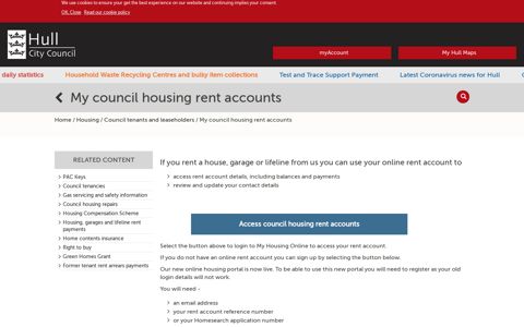 My council housing rent accounts | Hull City Council