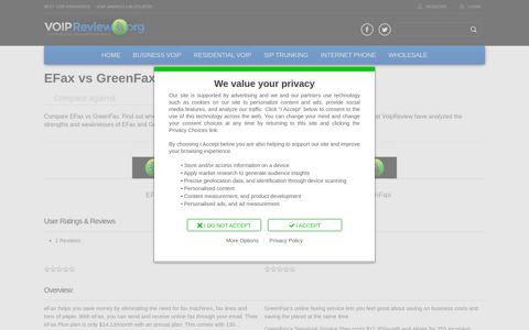 Efax vs Greenfax | VoipReview