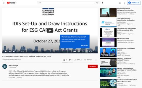 IDIS Setup and Draws for ESG-CV Webinar ... - YouTube
