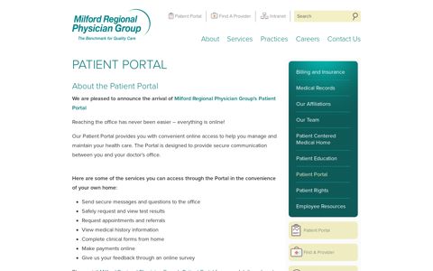 Patient Portal - Milford Regional Physician Group